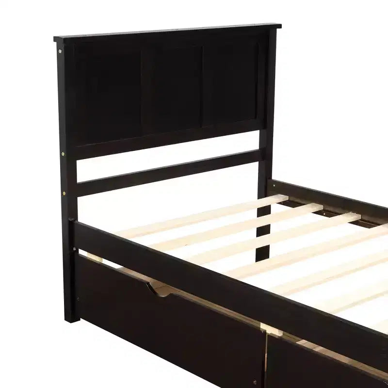 Lit plateforme moderne en bois de taille double