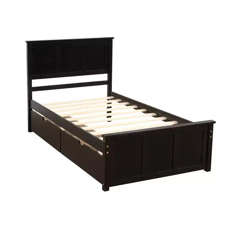 Lit plateforme moderne en bois de taille double