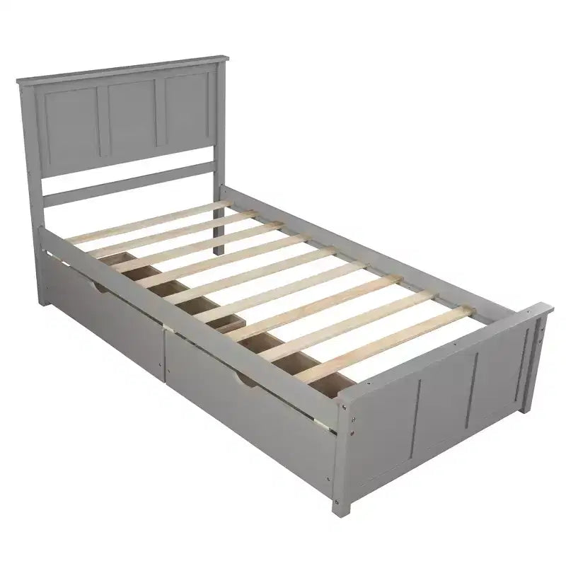 Lit plateforme moderne en bois de taille double
