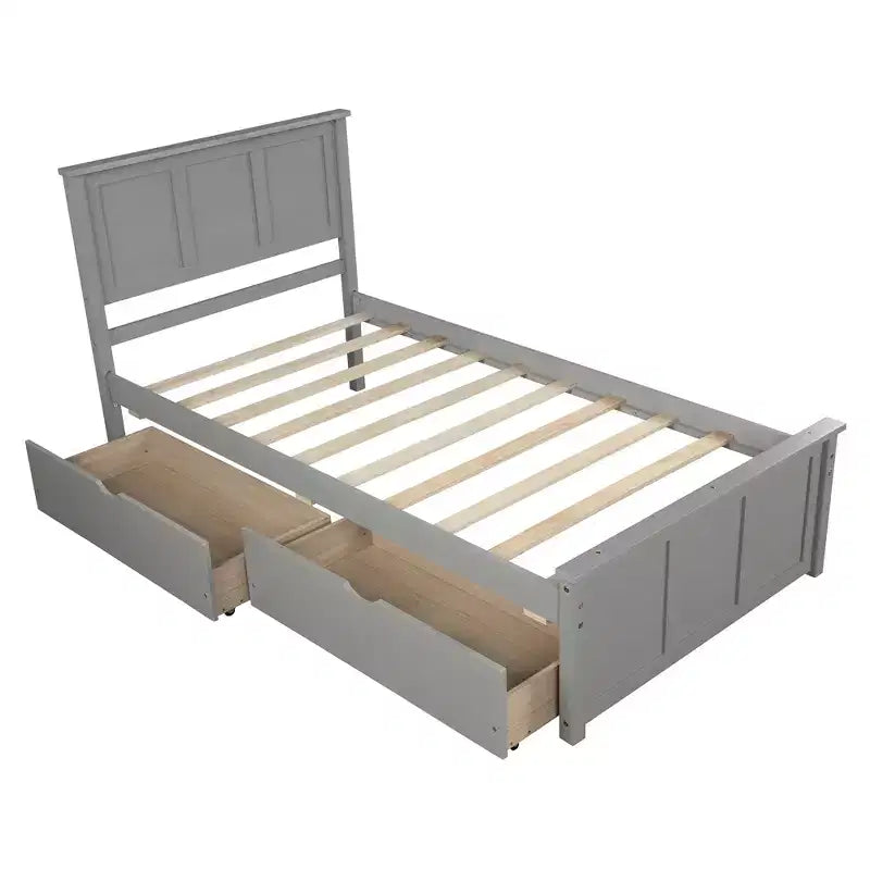 Lit plateforme moderne en bois de taille double