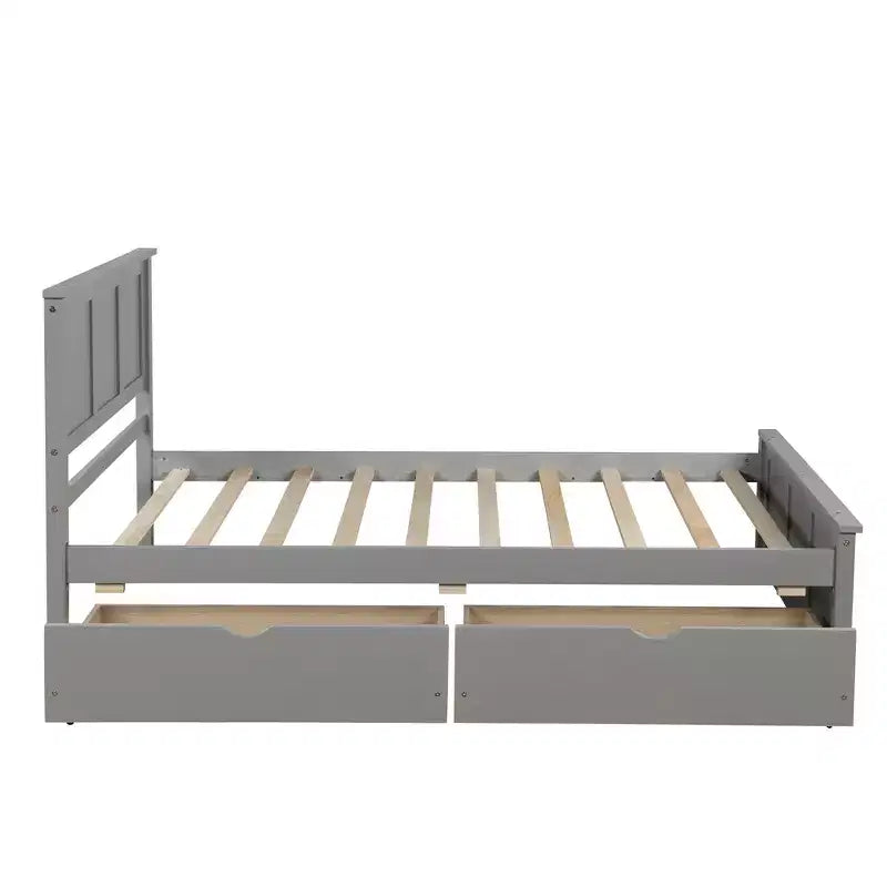 Lit plateforme moderne en bois de taille double