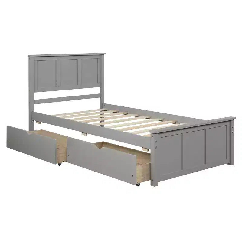 Lit plateforme moderne en bois de taille double