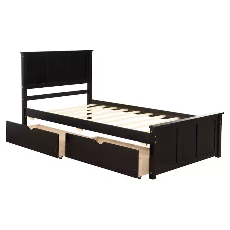 Lit plateforme moderne en bois de taille double