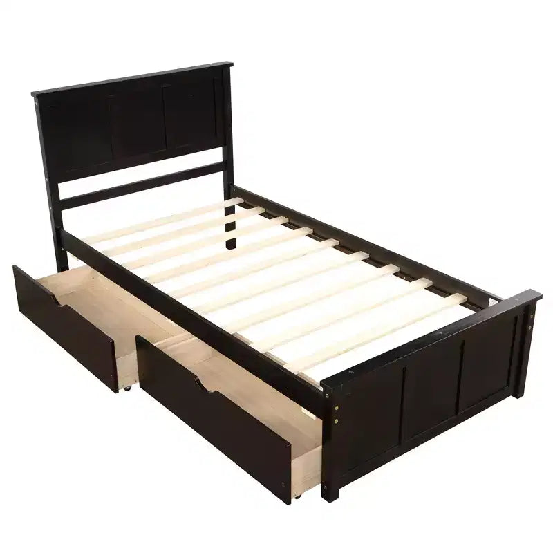 Lit plateforme moderne en bois de taille double