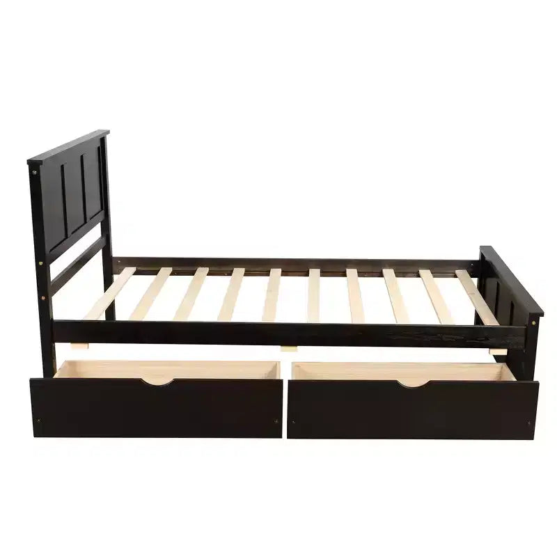 Lit plateforme moderne en bois de taille double