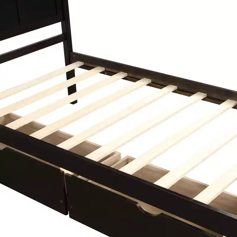 Lit plateforme moderne en bois de taille double