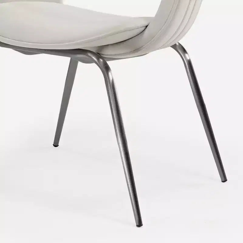 Chaise de salle à manger en velours 1 pièce, blanc cassé