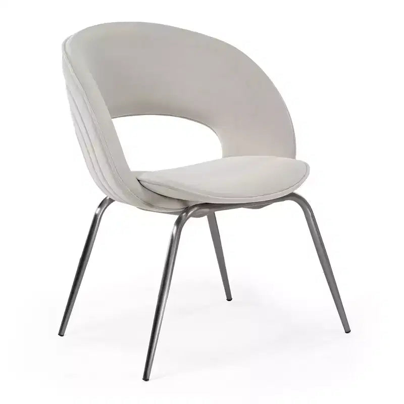 Chaise de salle à manger en velours 1 pièce, blanc cassé