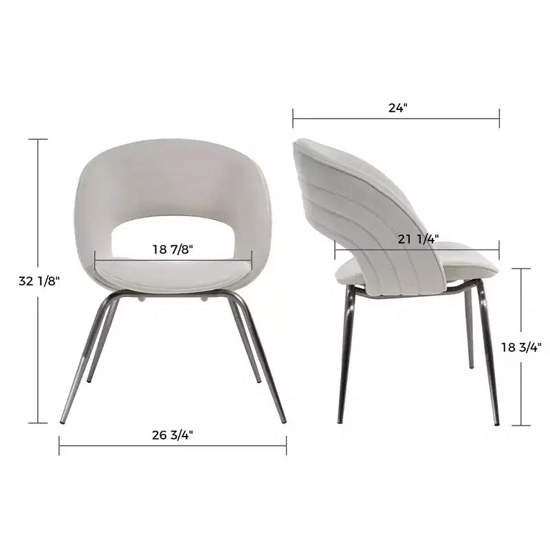 Chaise de salle à manger en velours 1 pièce, blanc cassé