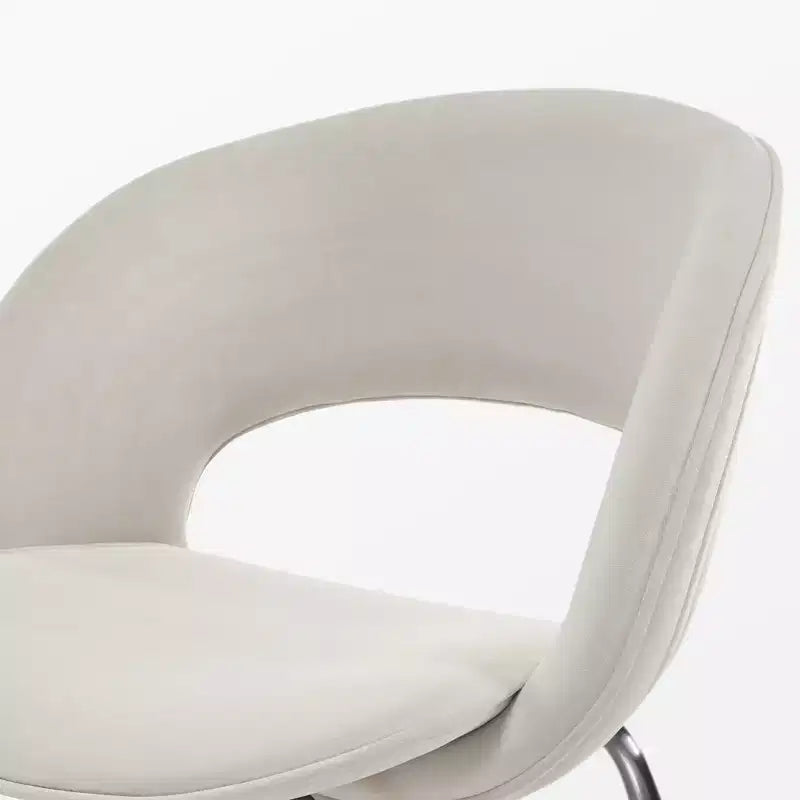Chaise de salle à manger en velours 1 pièce, blanc cassé