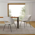 Chaise de salle à manger en velours 1 pièce, blanc cassé
