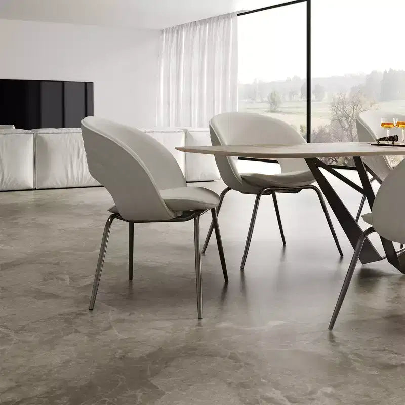 Chaise de salle à manger en velours 1 pièce, blanc cassé