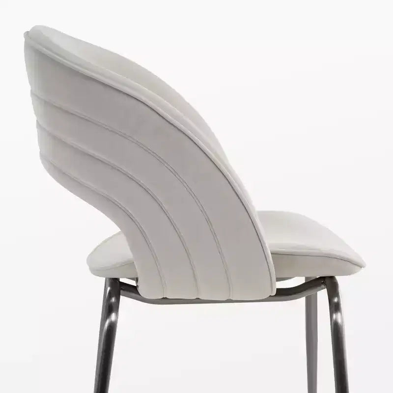 Chaise de salle à manger en velours 1 pièce, blanc cassé