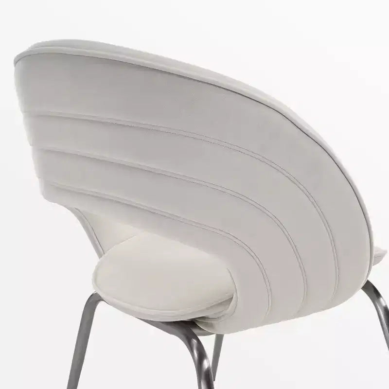 Chaise de salle à manger en velours 1 pièce, blanc cassé