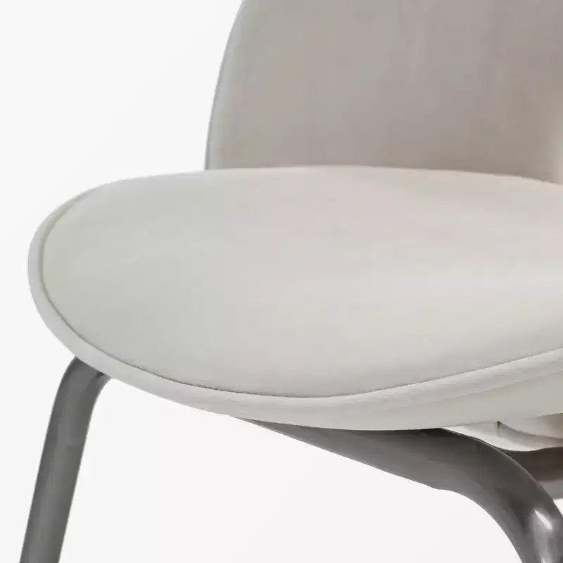 Chaise de salle à manger en velours 1 pièce, blanc cassé