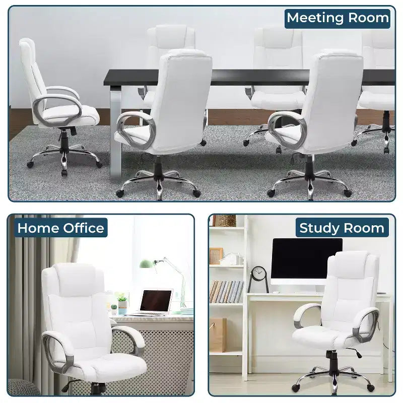 Chaise de bureau de direction en similicuir à dossier haut