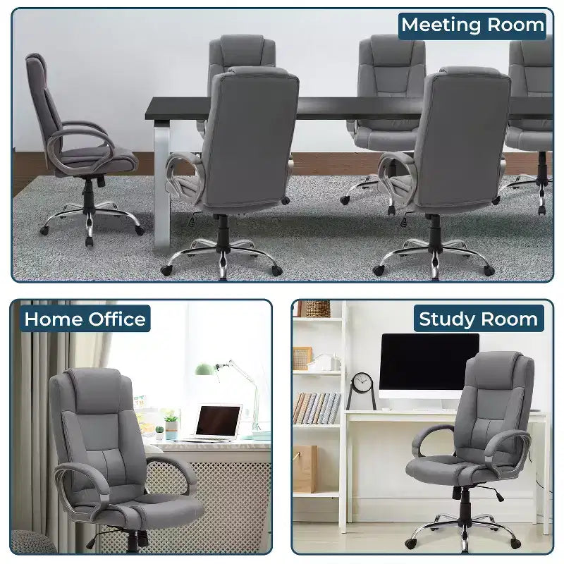 Chaise de bureau de direction en similicuir à dossier haut