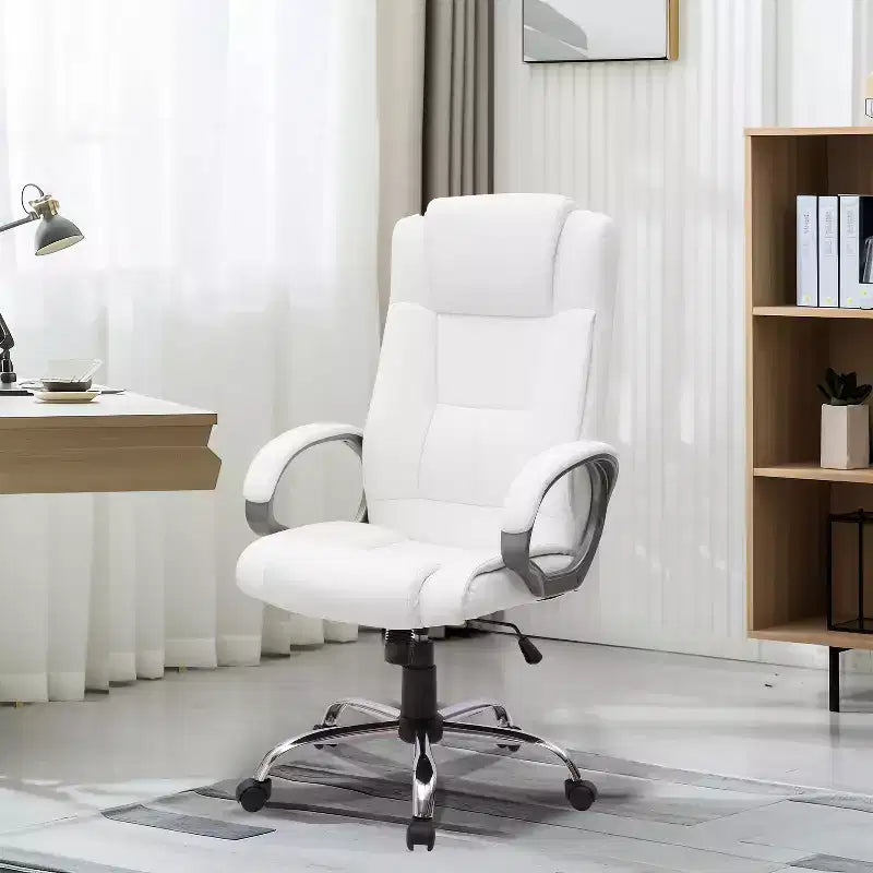 Home Imports Emporium Executive Office Chair High-Back Faux Leather Desk Chair with Lumbar Support & Swivel Base