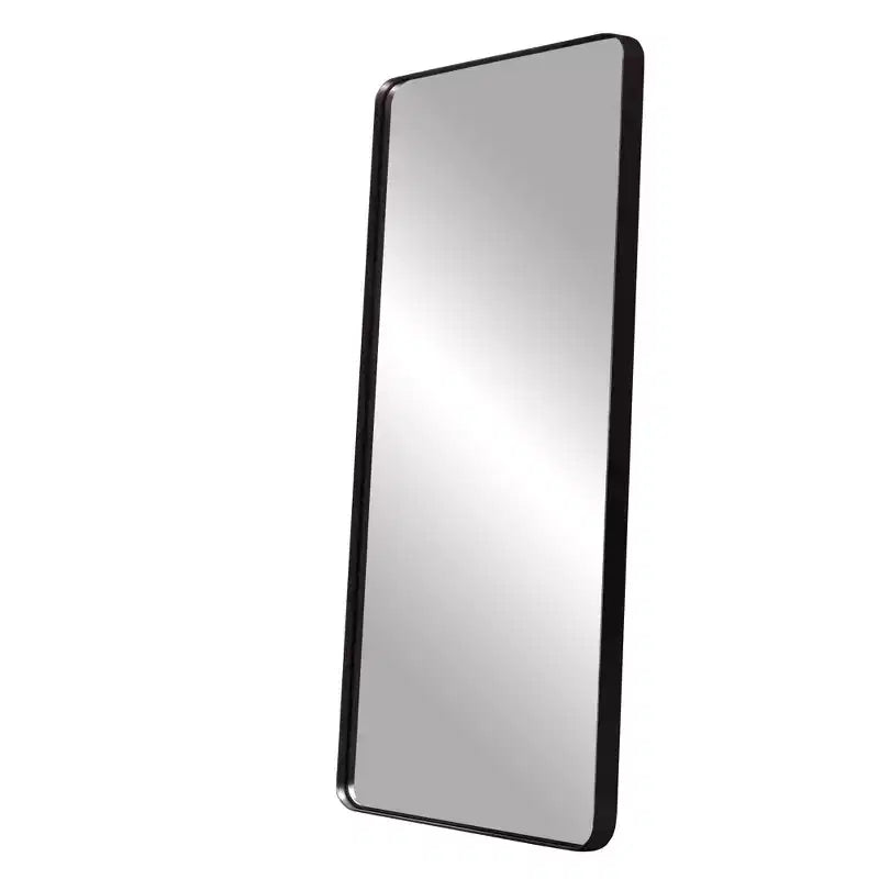 Miroir rectangulaire intégral en aluminium avec coins arrondis, peinture noire