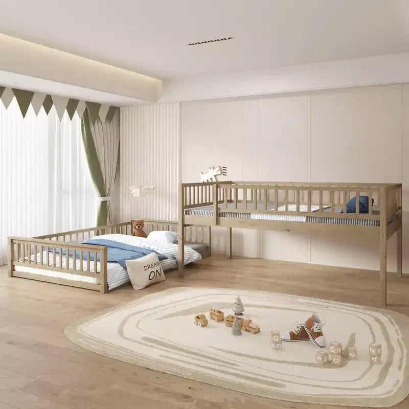 Lit superposé robuste, construction en MDF durable