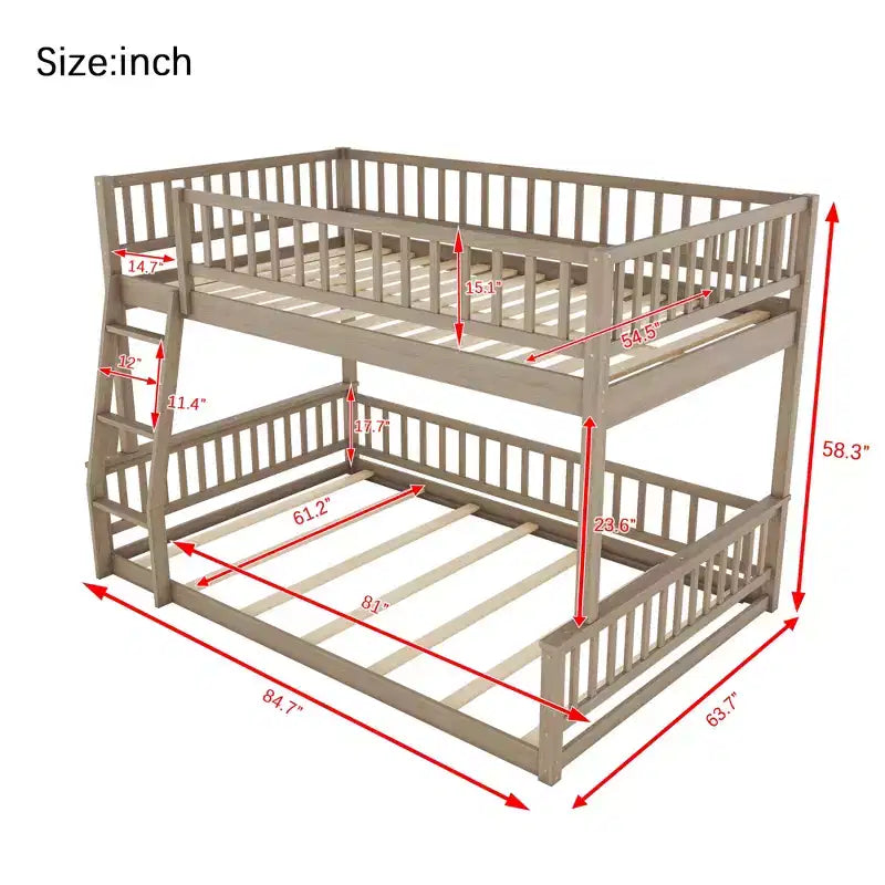 Lit superposé robuste, construction en MDF durable