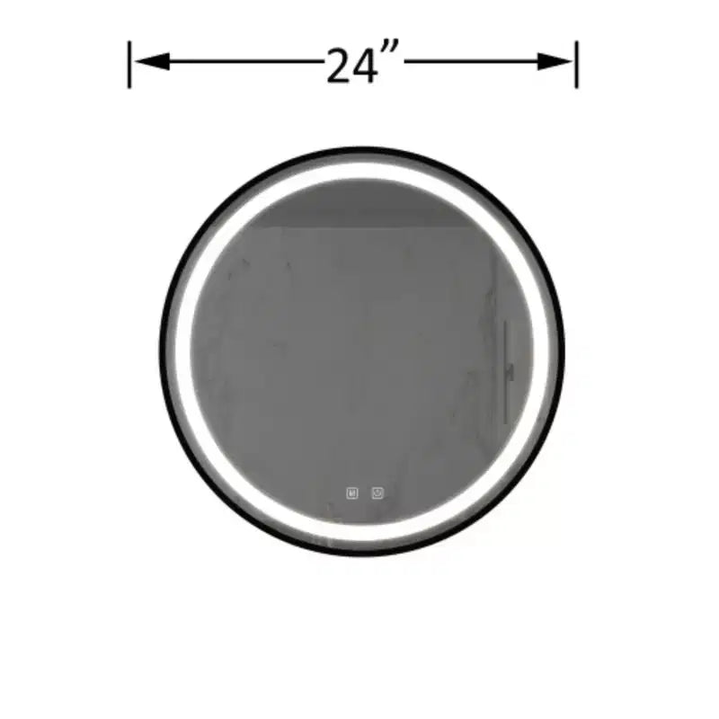 Miroir de courtoisie de salle de bain à LED élégant avec plaque arrière focalisée, cadre en alliage d'aluminium noir
