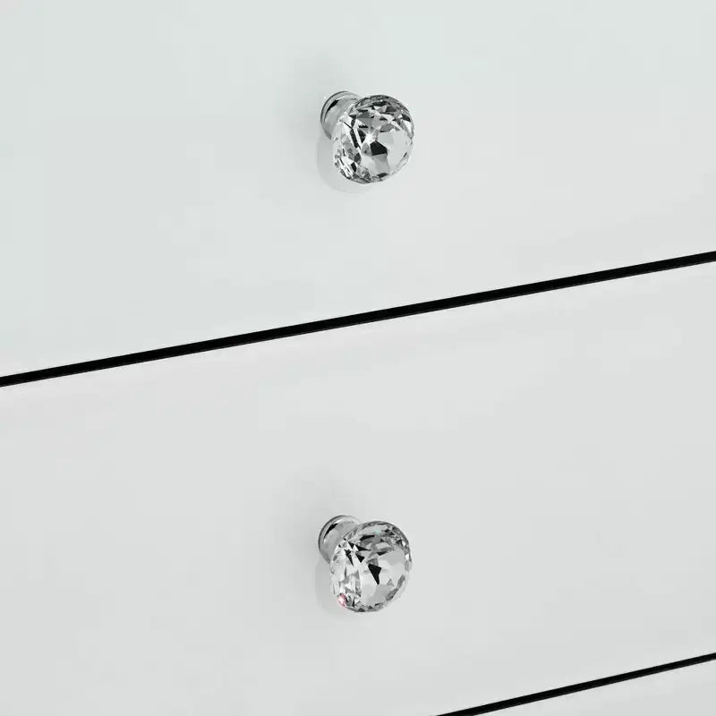 Table d'appoint en verre peint à l'envers, blanc