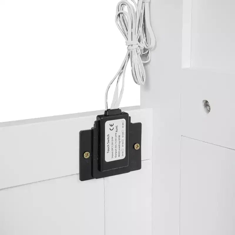 Lit en bois moderne, se repliant en armoire avec étagères, penderie et éclairage LED