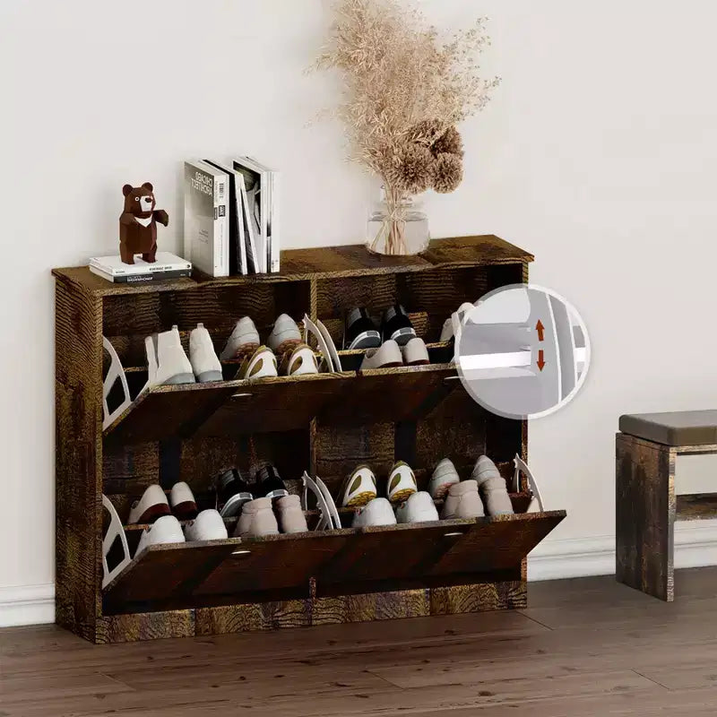 Meuble à chaussures étroit et discret à 4 tiroirs, étagère à chaussures multi-scènes, organisateur de chaussures polyvalent