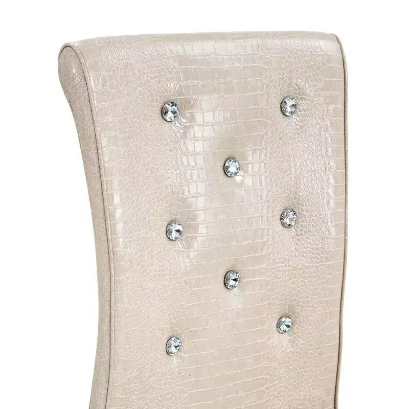 Chaises de cuisine en peau d'alligator avec boucle en cristal, chaises de salle à manger en cuir PVC