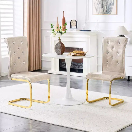 Chaises de cuisine en peau d'alligator avec boucle en cristal, chaises de salle à manger en cuir PVC