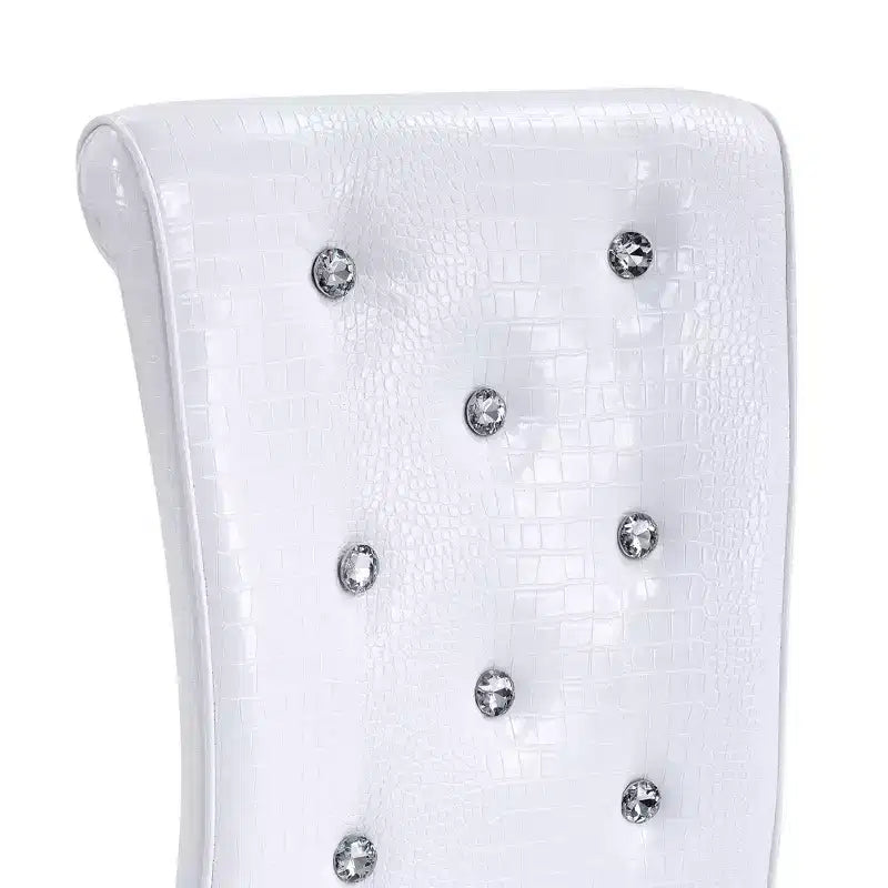Chaises de cuisine en peau d'alligator avec boucle en cristal, chaises de salle à manger en cuir PVC
