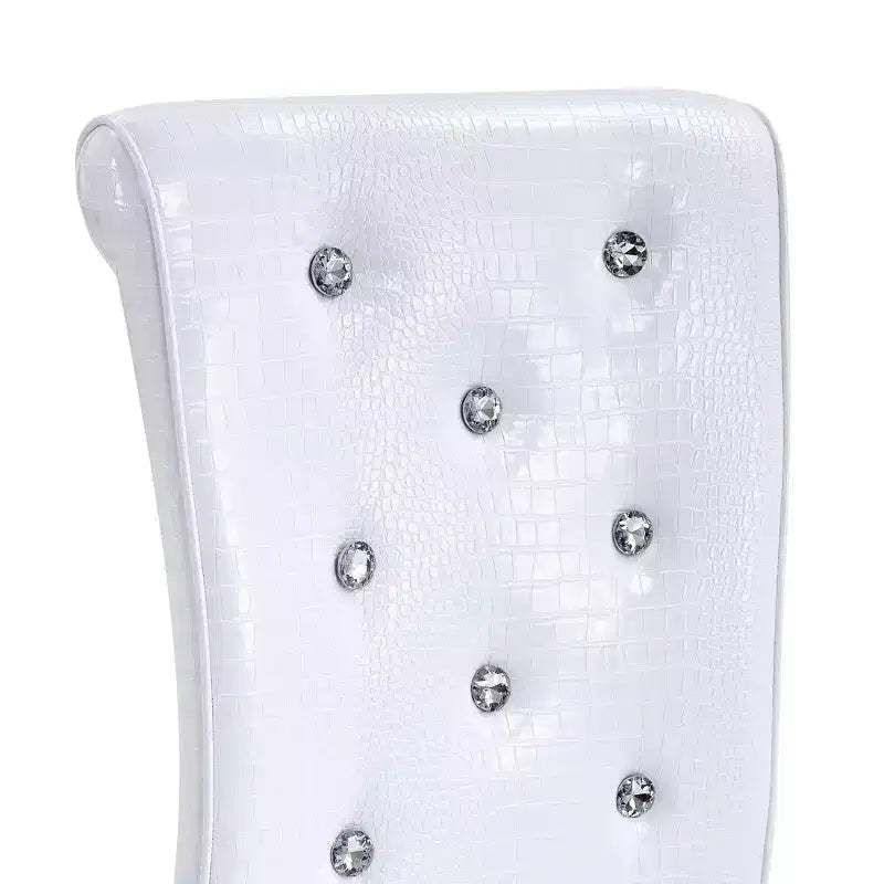 Chaises de cuisine en peau d'alligator avec boucle en cristal, chaises de salle à manger en cuir PVC