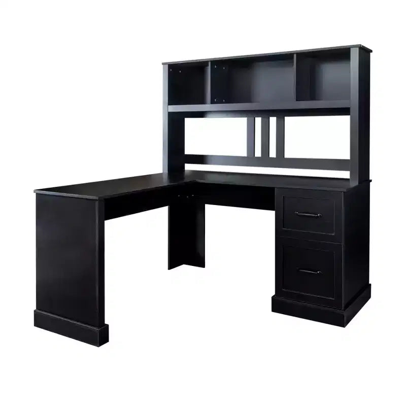 Bureau d'ordinateur à domicile, bureau d'écriture avec étagère, 2 tiroirs