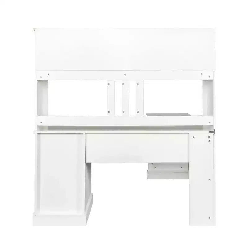 Bureau d'ordinateur à domicile, bureau d'écriture avec étagère, 2 tiroirs