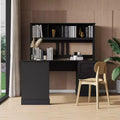 Bureau d'ordinateur à domicile, bureau d'écriture avec étagère, 2 tiroirs