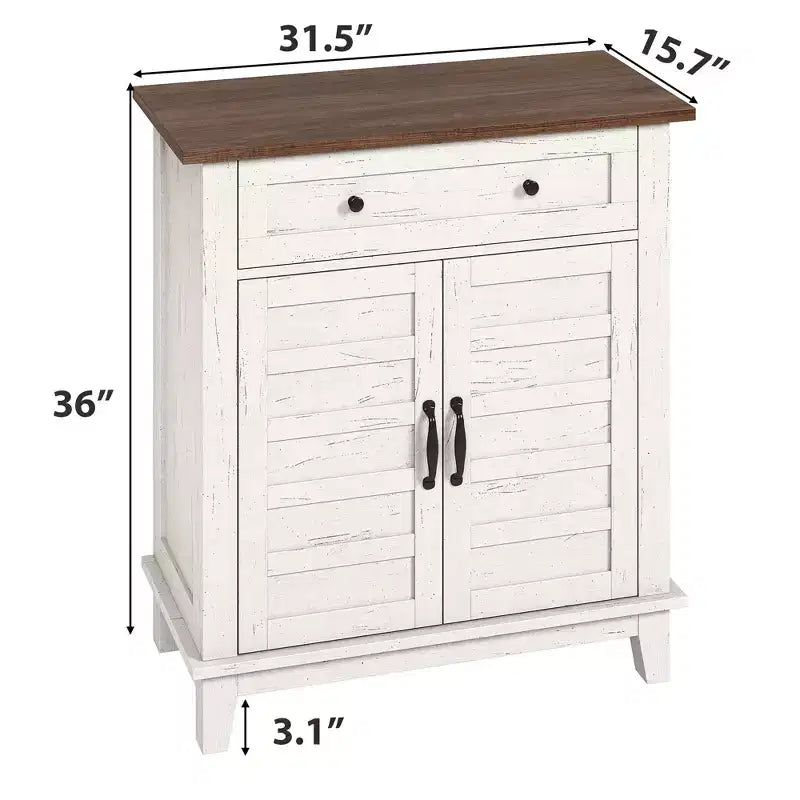 Bahut de style rustique avec étagère réglable à 3 niveaux