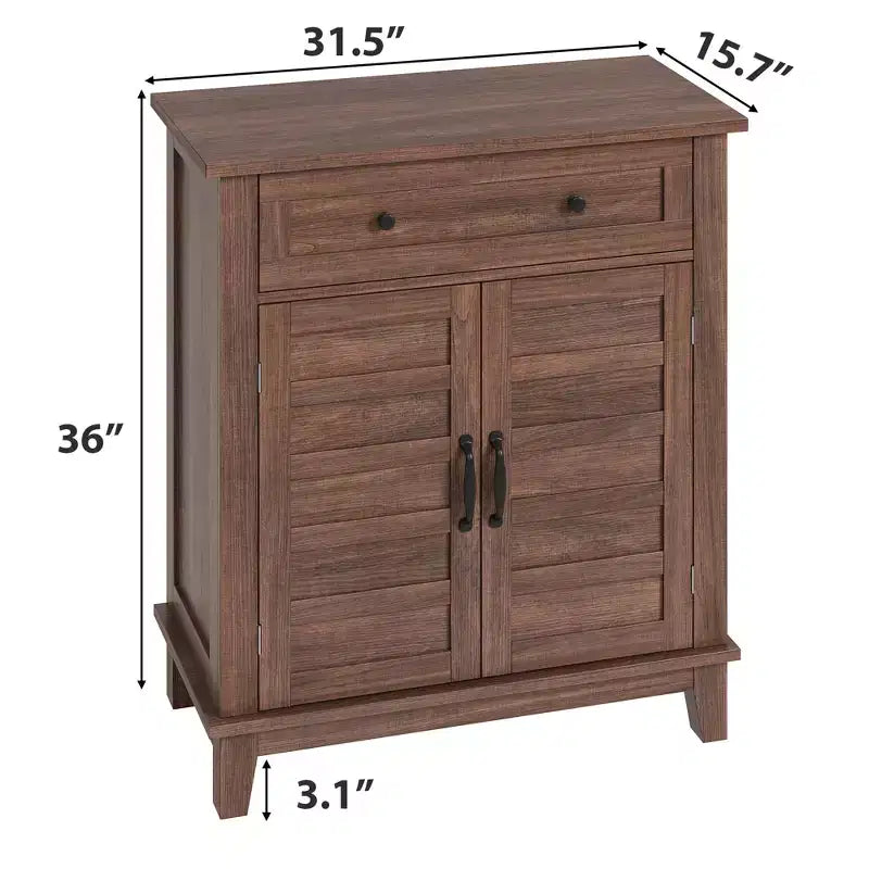 Bahut de style rustique avec étagère réglable à 3 niveaux