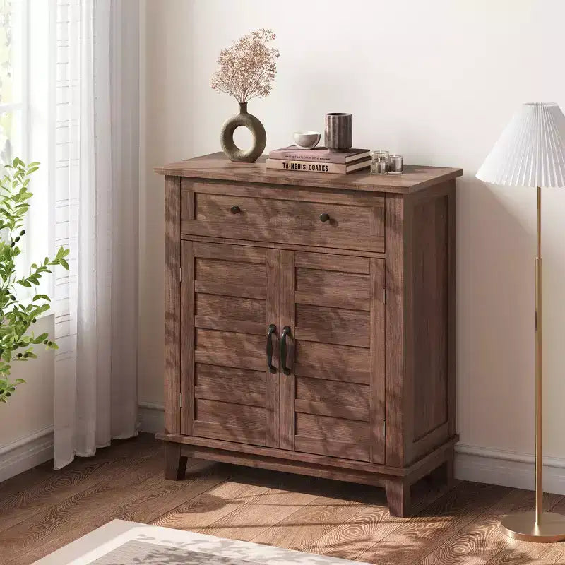 Bahut de style rustique avec étagère réglable à 3 niveaux