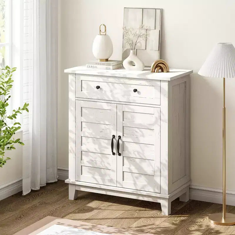 Bahut de style rustique avec étagère réglable à 3 niveaux