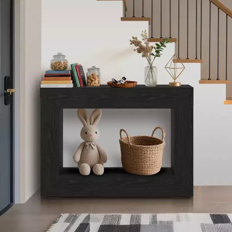 Console rustique pour entrée, Table d'appoint de canapé en bois avec rangement