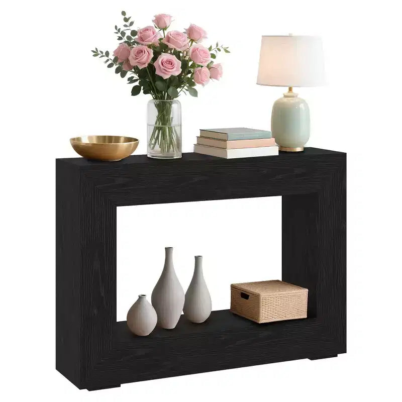 Console rustique pour entrée, Table d'appoint de canapé en bois avec rangement
