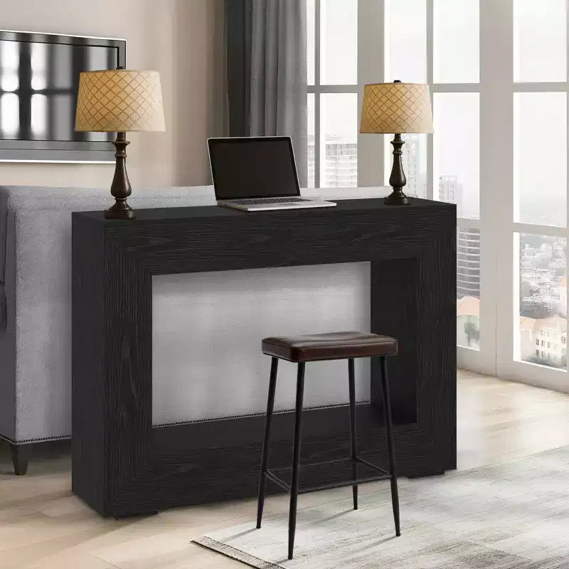 Console rustique pour entrée, Table d'appoint de canapé en bois avec rangement