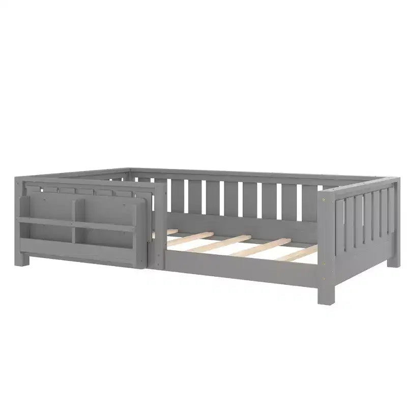 Lit simple avec étagère intégrée et barrière de sécurité de haute qualité