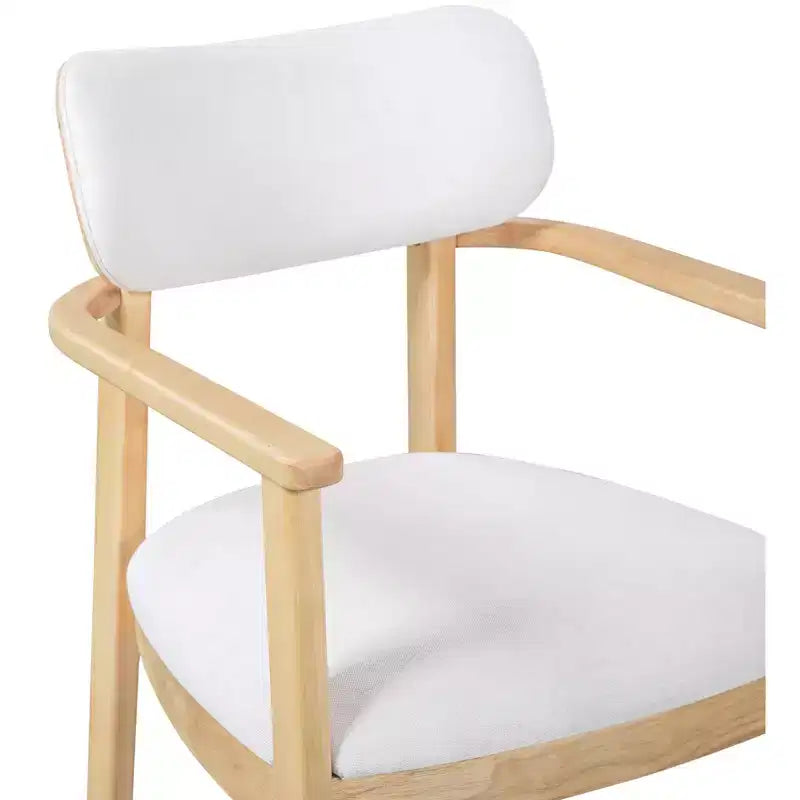 Chaises de salle à manger rembourrées en bois d'hévéa de style rustique avec dossier incurvé (lot de 2)
