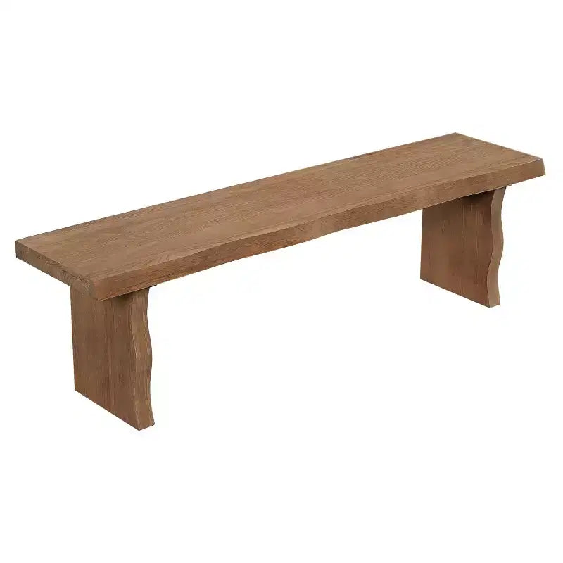 Banc de salle à manger en pin de style rustique avec pieds évasés