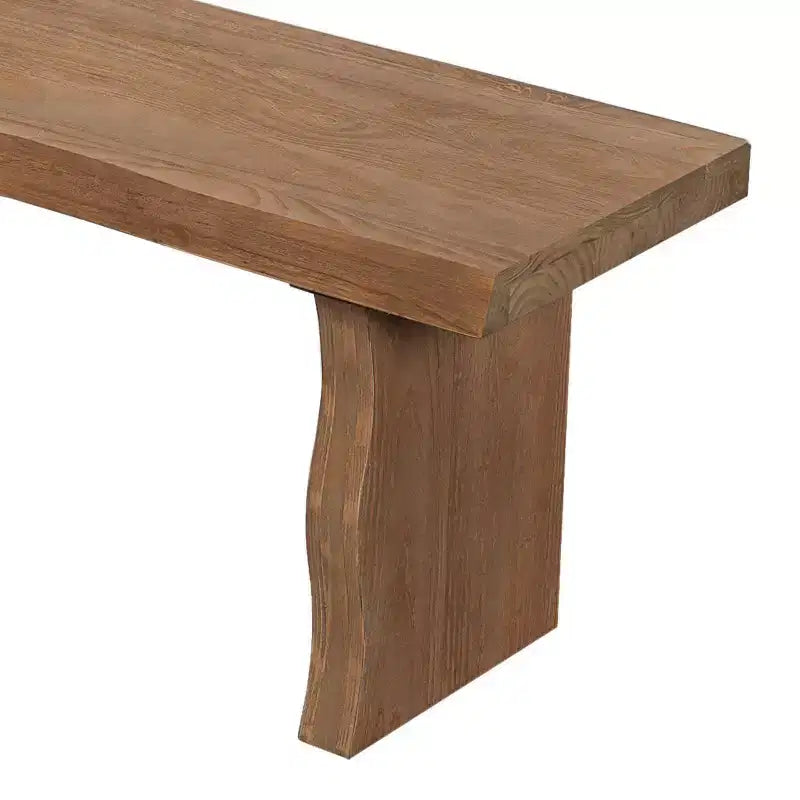 Banc de salle à manger en pin de style rustique avec pieds évasés