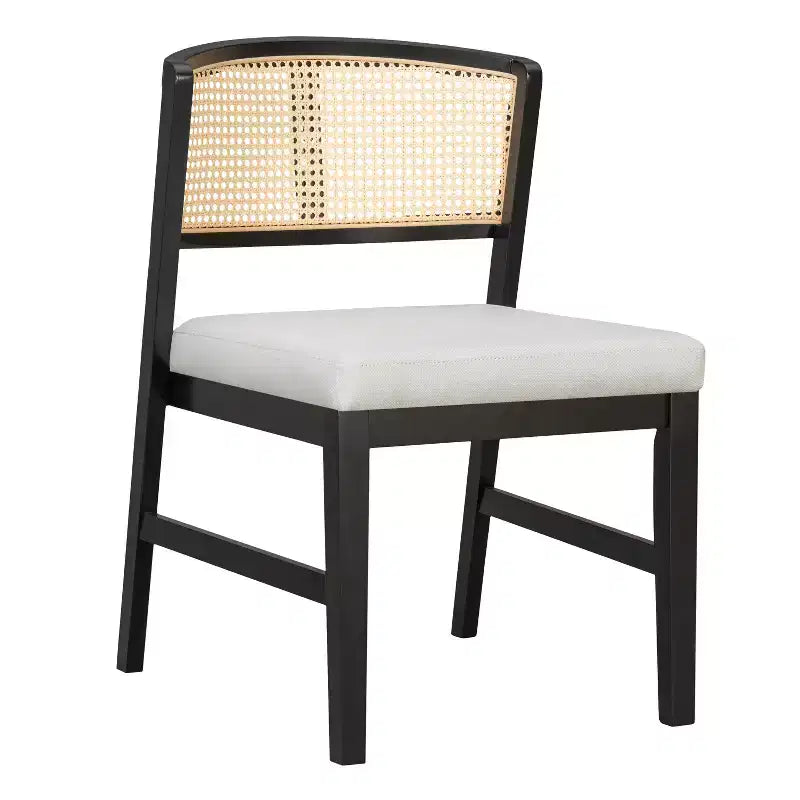 Chaises de salle à manger en rotin Chaise sans accoudoirs Chaise d'appoint de cuisine
