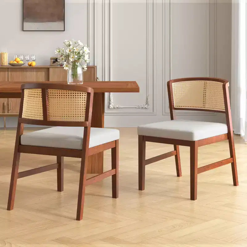 Chaises de salle à manger en rotin Chaise sans accoudoirs Chaise d'appoint de cuisine