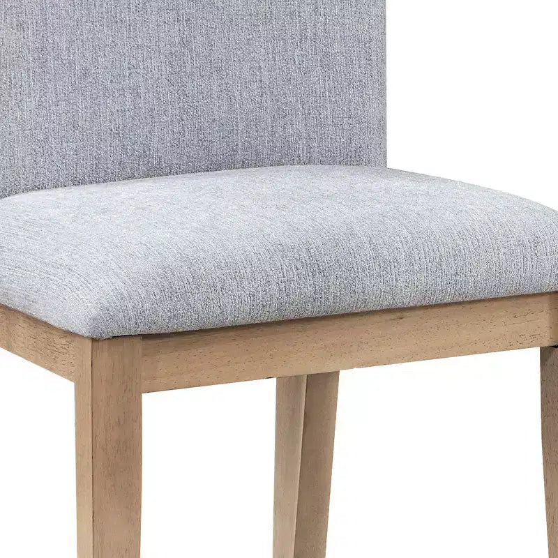 Chaises de salle à manger en bois moderne tapissées de lin (lot de 2)